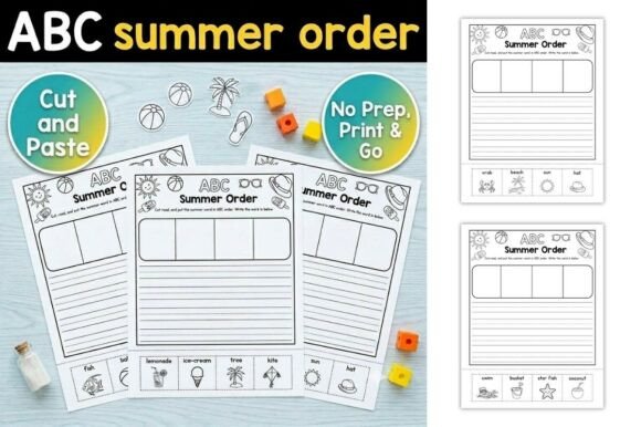 Download ABC Summer Order Worksheet for Kids - Summer Collection
